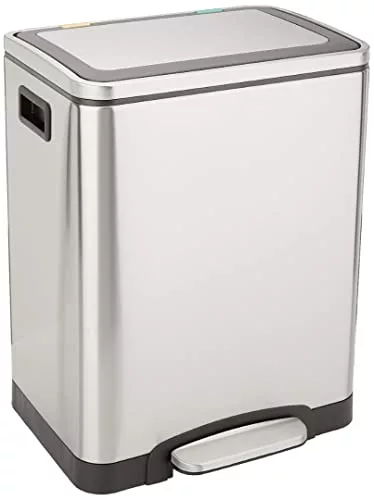 double-bins Amazon Basics Dual Compartment Rectangular Dustbin