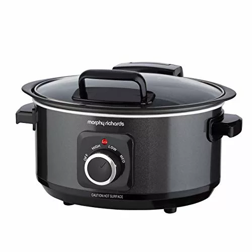 extra-large-slow-cookers Morphy Richards Slow Cooker with Hinged Lid, Black