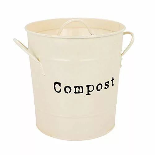 kitchen-compost-bins 1x Cream Indoor Kitchen Compost Bin - Vintage Styl
