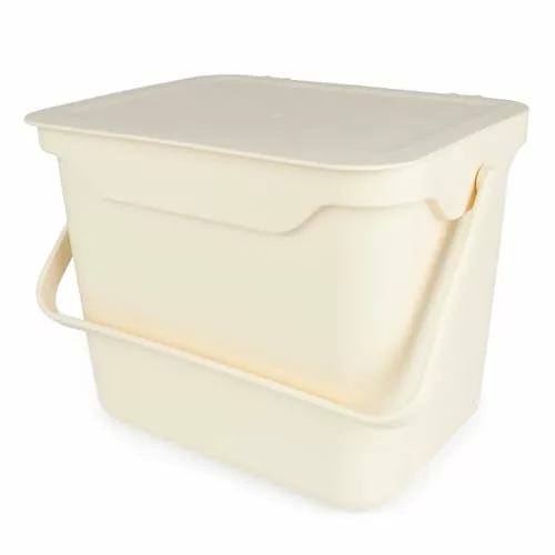 kitchen-compost-bins Easy Eco Cream Kitchen Compost Caddy/Food Recyclin