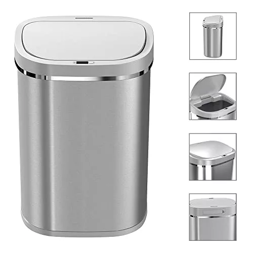 large-kitchen-bins 9stars Silver 80l Large Heavy Duty Stainless Steel
