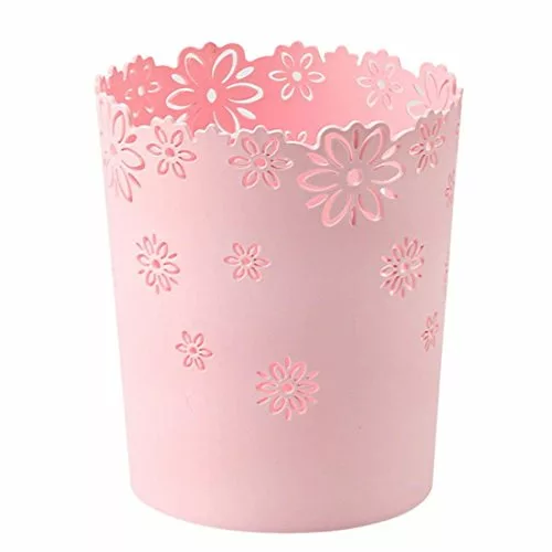 pink-bins Akls Plastic Waste Paper Bin Trash Can For Bedroom