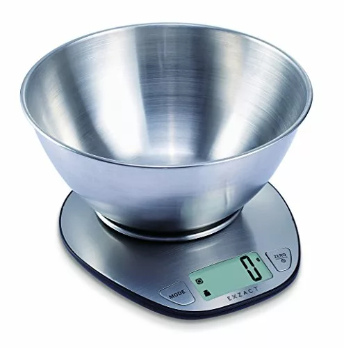 retro-kitchen-scales Exzact Electronic Kitchen Scale with a Mixing Bowl