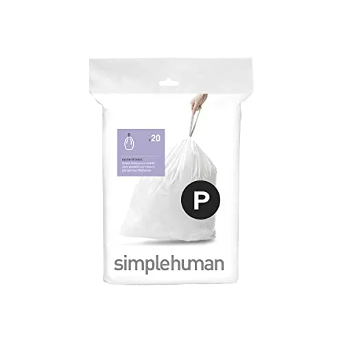 simplehuman-bins simplehuman Code P Liners, White, 20 Count (Pack o