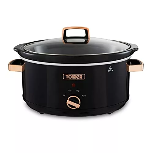 slow-cooker-timers Tower T16019RG Infinity Slow Cooker with 3 Heat Se