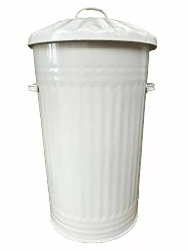 white-kitchen-bins KetoPlastics 45L Litre WHITE Galvanised Retro Slim