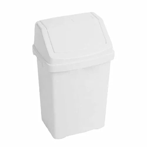 white-kitchen-bins Plastic Swing Lid Bins Recycle Waste Dust Bin 8/25