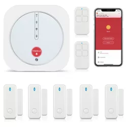 best-home-alarm-kits YISEELE Alarm System, House Alarms Security System, WiFi Door Alarm with APP Alert and Calling Alarms, Wireless 9-Piece kit: Alarm Hub, Door/Window Sensors, Remotes, Work with Alexa and Google Home