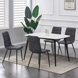 best-dining-chairs Furniturebox UK Milan Dining Chair - Set of 4 or 6 Dining Chairs - Premium Dining Room Chairs - Contemporary & Luxurious Chrome Hatched Diamond Faux Leather Dining Seats (6x Black Chairs)