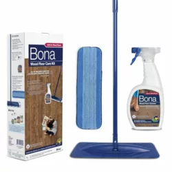 best-floor-polishers MEXERRIS Microfibre Spray Mop for Floor Cleaning - Wet Dry Kitchen Floor Cleaning Mop with 2 Refillable Bottle 360°Rotatable Hardwood Mop for Laminate Wood Tiles 3 Reusable Pads and 1 Scrubber