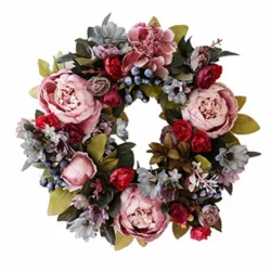 best-spring-door-wreaths FLCSIed Artificial Handmade Flower Wreath