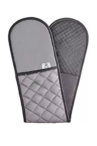 grey-oven-gloves Grey Double Oven Gloves | Maximum Heat Protection