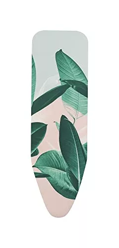 __trashed-2 Brabantia Size B (124 x 38cm) Ironing Board Cover with Thick 8mm Padding (Tropical Leaves) Easy-Fit, 100% Cotton