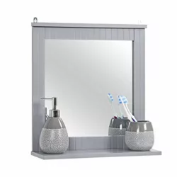best-bathroom-mirrors MIRRORVANA® Large Free Standing Mirror for Bathroom Countertop, Dressing Table, Desk and Bedroom Vanity - True Frameless Face Mirror For Makeup and Shaving - 25 x 18cm