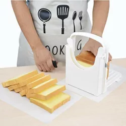 best-bread-slicers Aobrill Bread Slicer for Homemade Bread Foldable Toast Slicer with Non-Slip Mat (1PCS, White)
