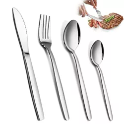best-cutlery-sets Cutlery Set, BEWOS 32 Piece Stainless Steel Flatware Set, Tableware Silverware Set with Spoon Knife and Fork Set, Service for 8, Dishwasher Safe/Easy Clean, Mirror Polished
