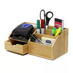 best-desk-organisers Maison & White Home Office Wooden Desk Tidy