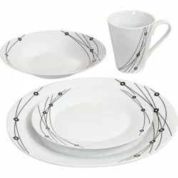 best-dinner-sets Plates and Bowls Set, Plastic Dinnerware Sets 40Pcs, Picnic Camping Dinner PP Sets, Party Dinner Plate Mug Cutlery Set, Unbreakable and Lightweight Serving Bowls, Cups, Forks, Tableware