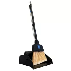 best-dustpan-and-brush-sets Relaxdays Small Dustpan and Brush Set, Durable Steel Set with Sweeper, Ash Scoop, Black