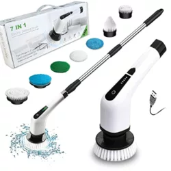 best-electric-scrubbers Electric Spin Scrubber, Cordless shower cleaning brush Portable Electric Cleaning Brush Rechargeable spin Scrubber Handheld Power Scrubber for Bathroom Floor Tile Tub Kitchen Car with 5 brush Heads