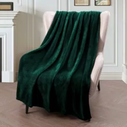 best-fleece-throw-blankets Dreamscene Warm Polar Fleece Throw Over Soft Sofa Bed Blanket Bedspread, Plain Black - 120 x 150 cm
