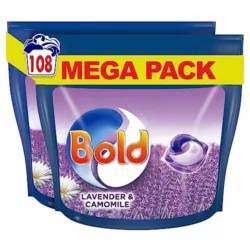 best-laundry-detergents Bold All-in-1 PODS Washing Liquid Laundry Detergent Tablets / Capsules, 108 Washes (54 x 2), Lavender and Camomile Scent, For Brilliant Cleaning With Built-In Lenor Freshness