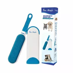 best-pet-hair-removers Fur Magic Pet Hair Remover Lint Brush With Self-Cleaning Base, Improved Handle, Double-sided Fur Brush for Dog and Cat