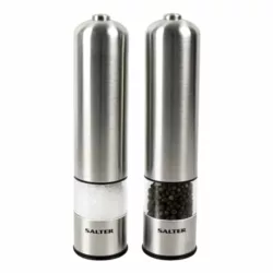 best-salt-pepper-grinders Tower T847003RB Electric Salt and Pepper Mill, Stainless Steel, Soft-Touch Body, Rose Gold and Black