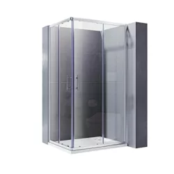 best-shower-cubicles ELEGANT Walk in Shower Enclosure 8mm Dark Grey Easy Clean Safety Glass Shower Cubicles Wet Room Shower Screen Bath Screen 900mm