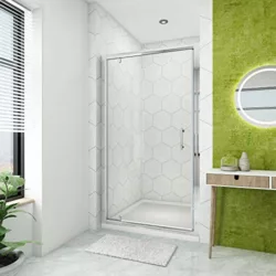 best-shower-enclosures ELEGANT Walk in Shower Enclosure 8mm Dark Grey Easy Clean Safety Glass Shower Cubicles Wet Room Shower Screen Bath Screen 700mm