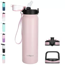 best-stainless-steel-water-bottles Hydrate Stainless Steel 2.2 Litre Water Bottle - Nardo Grey - BPA-free Metal Gym Water Bottle - Convenient Nylon Carrying Strap and Leak-Proof Screw Cap - Various Color Options