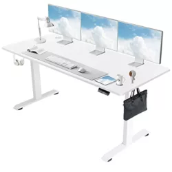 best-standing-desks Flexispot Electric Standing Desk Height Adjustable Standing Desk Sit Stand Desk Height Adjustable Desk with Heavy Duty Steel and Automatic Memory Smart Keyboard（EF1|White Frame Only)