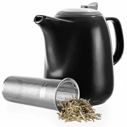best-teapots ZENS 800ml Grey Ceramic Loose Leaf Japanese Teapot