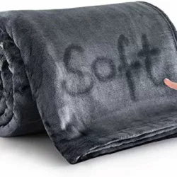 best-winter-blankets EHEYCIGA Fleece Blanket Black Throws for Sofas Fluffy Warm Soft Blanket for Bed Settees Armchairs, Fit All Season, Single, 130x165cm