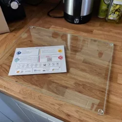 best-worktop-savers Clear 40x30cm Glass Chopping Board - Kitchen Food Preparation Worktop Saver Protector Cutting Board - by Harbour Housewares