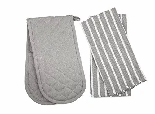 grey-oven-gloves Penguin Home Heat Resistant Oven Gloves with Set o