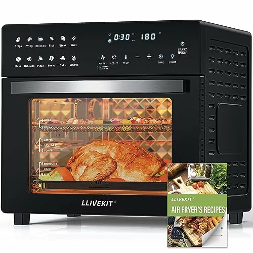 rotisserie-ovens LLIVEKIT Air Fryer Mini Oven with Rotisserie 26L L