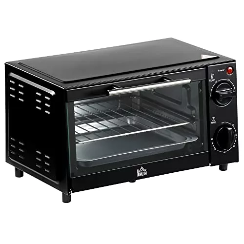 small-electric-ovens HOMCOM Mini Oven, 9L Countertop Electric Grill, To