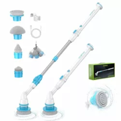 the-best-electric-spin-scrubbers Electric Spin Scrubber, Cordless shower cleaning brush Portable Electric Cleaning Brush Rechargeable spin Scrubber Handheld Power Scrubber for Bathroom Floor Tile Tub Kitchen Car with 5 brush Heads