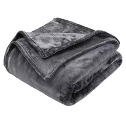 the-best-grey-blankets Everlasting Comfort Faux Fur Throw Blanket - Double Sided, Soft, Warm, Cozy, Luxury, Fluffy Blankets for Couch and Bed - Grey Throws for Sofa Large (165x127cm)