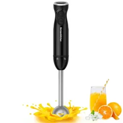 the-best-hand-blender-for-soup Bonsenkitchen Hand Blender, Immersion Blender handheld, Stick Blender Electric with Stainless Steel Blade for Making Baby Food, Soups, Sauce, HB3201 (Black)