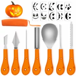 the-best-pumpkin-carving-kits HOPOCO Halloween Pumpkin Carving Kit, 7 PCS Stainless Steel Professional Pumpkin Cutting Carving Supplies Tools Kit, Pumpkin Carving Set with Carrying Case