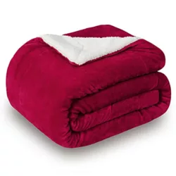 the-best-red-blankets Dreamscene Luxury Faux Fur Mink Fleece Throw Over Sofa Bed Soft Warm Blanket, Red, 125 x 150cm