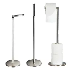 the-best-toilet-roll-holder Crystals 2 in 1 Stainless Steel 4 Paper Roll Storage Free Standing with Heavy Duty Base Bathroom Toilet Roll Holder Dispenser