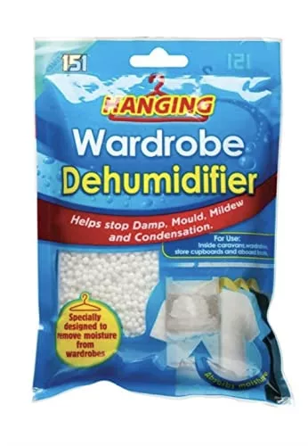 the-best-wardrobe-dehumidifier-hanging-bags Innova Hanging Interior Wardrobe Dehumidifier Pack of 6 Bags | Integrated Hanger, Improve Air Quality, Stop Damp, Mould, Mildew, Condensation, Moisture Removers | Closets, Cupboards, Rooms