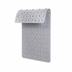 best-shower-mats Non Slip Bath Mat Shower Mats Anti Mould for Bathroom and Bathtub with Large Suction Cup and Thickened Rubber Backing Long 70*40cm, Grey