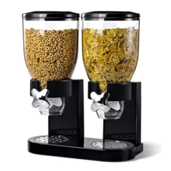 best-cereal-dispensers White SHATERPROOF Shiny Finish Double Cereal Dispenser Machine