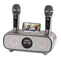 best-karaoke-machines JYX Karaoke Machine with 2 UHF Wireless Microphones, Portable Bluetooth Speaker with Shoulder Strap, HD Sound PA Subwoofer Support TWS, FM, AUX In, Bass&Treble for Party/Meeting