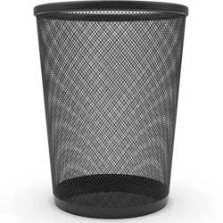 the-best-bin-for-bedrooms Avlash ® Circular Finest Black Mesh Waste Paper Bin (Pack of 2) Lightweight Waste Basket, Metal Trash Bin for Kitchens, Home Offices, Dorm Rooms, Living Rooms & Bedrooms (Black).