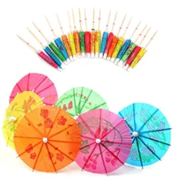 the-best-cocktail-umbrellas 100Pcs Cocktail Decorations, Cocktail Accessories Party Pack with Cocktail Umbrellas, Sparkle Fireworks, Flamingo Stirring Stirrers, Cocktail Accessories for Food Drink Decorations